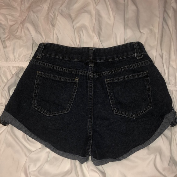 Side buckle dark wash denim shorts!! - Picture 2 of 3
